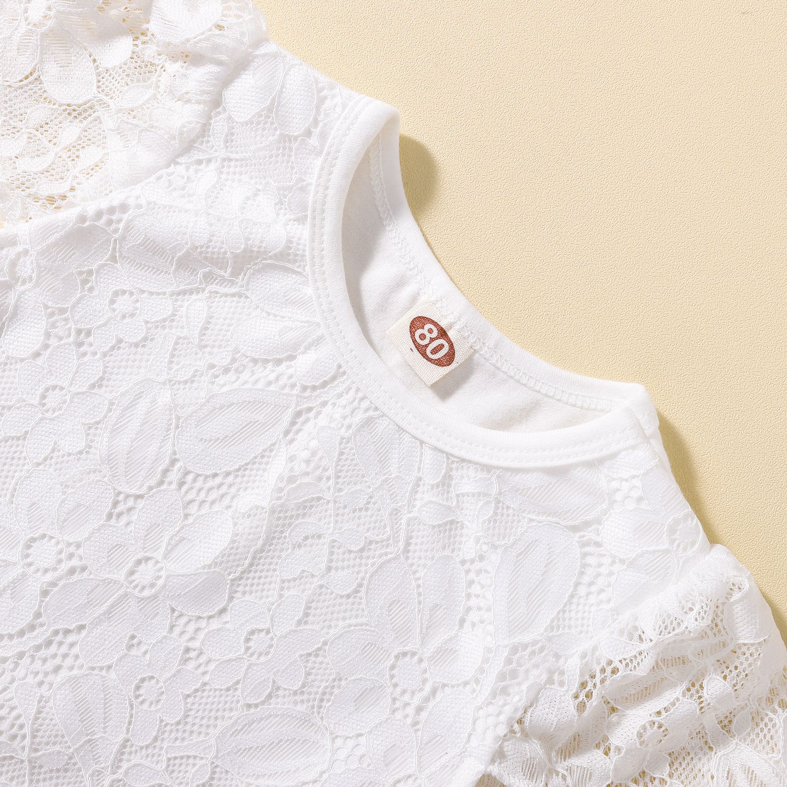 European And American Foreign Trade Young And Little Girls Lace Short-sleeved Top Bell-bottom Pants Kids Clothes Two-piece Suit One Piece Dropshipping
