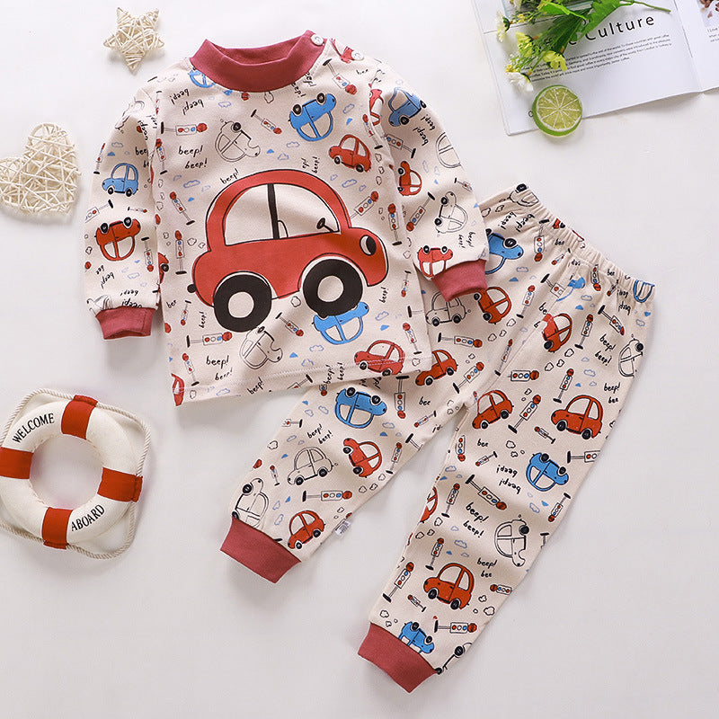 Children's Suit Pure Cotton Baby Clothes Warm Loungewear Autumn Clothes Children's Wear