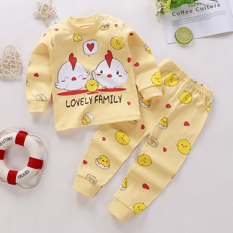 Children's Suit Pure Cotton Baby Clothes Warm Loungewear Autumn Clothes Children's Wear