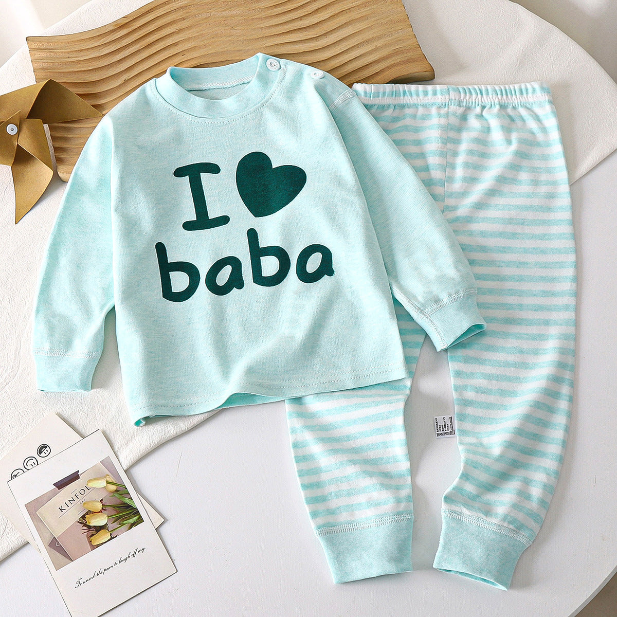 Children's Suit Pure Cotton Baby Clothes Warm Loungewear Autumn Clothes Children's Wear