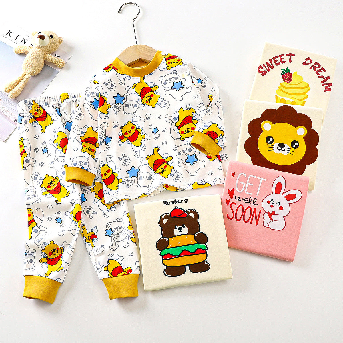 Children's Suit Pure Cotton Baby Clothes Warm Loungewear Autumn Clothes Children's Wear