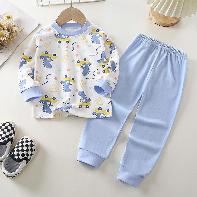 Children's Suit Pure Cotton Baby Clothes Warm Loungewear Autumn Clothes Children's Wear