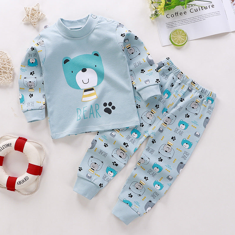 Children's Suit Pure Cotton Baby Clothes Warm Loungewear Autumn Clothes Children's Wear