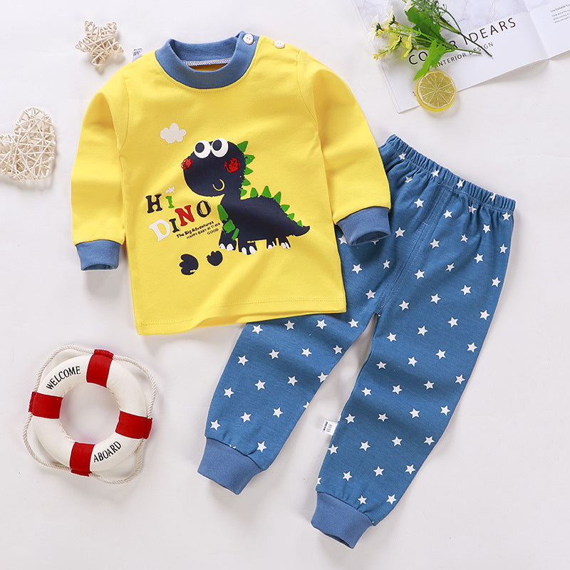 Children's Suit Pure Cotton Baby Clothes Warm Loungewear Autumn Clothes Children's Wear